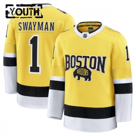 Maillot de Hockey Boston Bruins Fanatics NHL Stadium Series Premium Jeremy Swayman 2025-26 Gold - Enfant