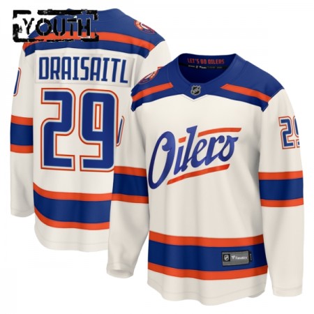 Maillot de Hockey Edmonton Oilers Fanatics Premium Leon Draisaitl 2025-26 Blanc Troisième - Enfant