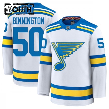 Jordan Maillot de Hockey St. Louis Blues Fanatics Premium Binnington 2025-26 Blanc Extérieur - Enfant Jordan Maillot de Hockey St. Louis Blues Fanatics Premium Binnington 2025-26 Blanc Extérieur - Enfant