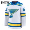 Jordan Maillot de Hockey St. Louis Blues Fanatics Premium Binnington 2025-26 Blanc Extérieur - Enfant