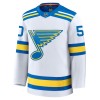 Jordan Maillot de Hockey St. Louis Blues Fanatics Premium Binnington 2025-26 Blanc Extérieur - Homme