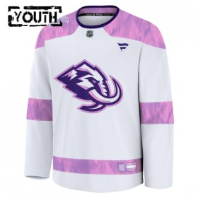 Maillot de Hockey Personnaliser Utah Hockey Club Fanatics Hockey Fights Cancer Practice Blanc - Enfant