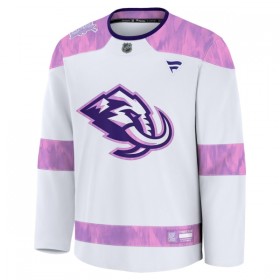 Maillot de Hockey Personnaliser Utah Hockey Club Fanatics Hockey Fights Cancer Practice Blanc - Homme