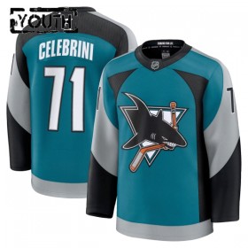 Maillot de Hockey San Jose Sharks Fanatics Premium Macklin Celebrini 2025-26 Teal Troisième - Enfant