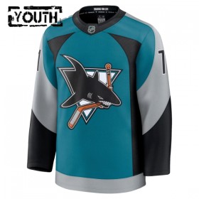 Maillot de Hockey San Jose Sharks Fanatics Premium Macklin Celebrini 2025-26 Teal Troisième - Enfant