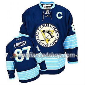 Reebok Maillot de Hockey Pittsburgh Penguins Sidney Crosby #87 Bleu Third 2016 Stanley Cup - Homme