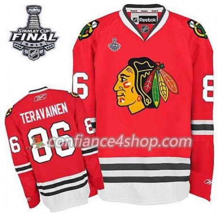 Maillot de Hockey Chicago Blackhawks Teuvo Teravainen #86 Domicile rouge 2015 Stanley Cup - Enfant
