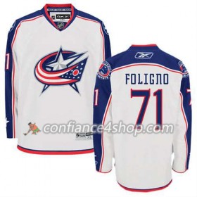 Reebok Maillot de Hockey Columbus Blue Jackets Nick Foligno #71 Extérieur blanc - Homme