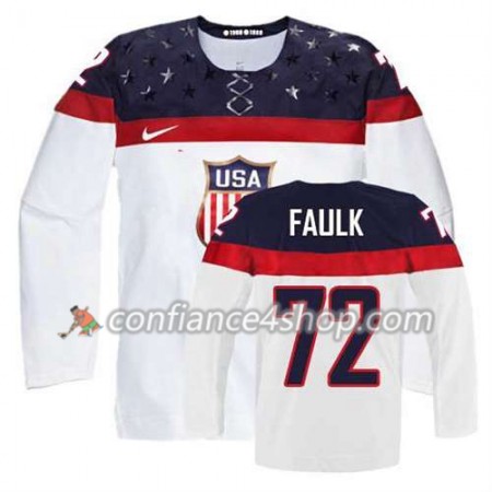 Maillot de Hockey Premier Olympic-USA Team Justin Faulk #72 Domicile blanc - Femme