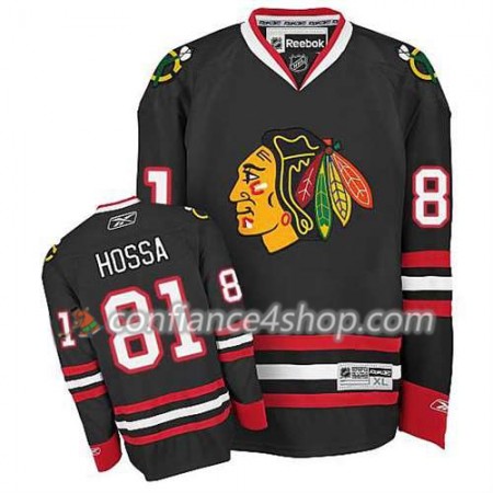 Reebok Maillot de Hockey Chicago Blackhawks Marian Hossa #81 Third Noir - Homme