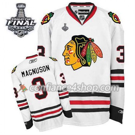 Maillot de Hockey Chicago Blackhawks Keith Magnuson #3 Extérieur blanc 2015 Stanley Cup - Homme