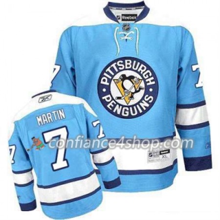 Reebok Maillot de Hockey Pittsburgh Penguins Paul Martin 7 Bleu clair Third - Homme