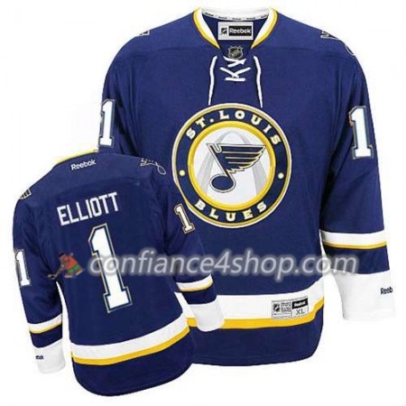 Reebok Maillot de Hockey St. Louis Blues Brian Elliott #1 Third Bleu marin - Homme