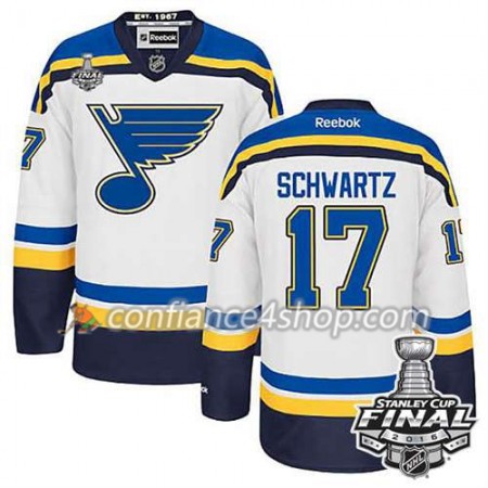 Reebok Maillot de Hockey St. Louis Blues Jaden Schwartz #17 blanc Extérieur 2016 Stanley Cup - Homme