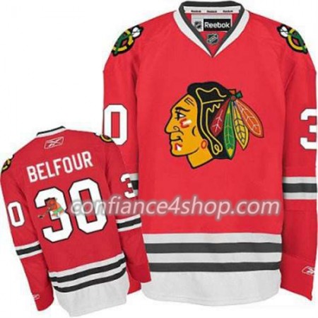 Reebok Maillot de Hockey Chicago Blackhawks ED Belfour 30 rouge Domicile - Femme