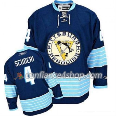 Reebok Maillot de Hockey Pittsburgh Penguins Rob Scuderi 4 Bleu marin Third Vintage - Homme