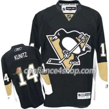 Reebok Maillot de Hockey Pittsburgh Penguins Chris Kunitz 14 Noir Domicile - Homme