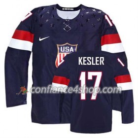 Maillot de Hockey Premier Olympic-USA Team Ryan Kesler #17 Extérieur Bleu marin - Homme
