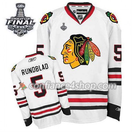 Maillot de Hockey Chicago Blackhawks Daniel Carcillo #5 Extérieur blanc 2015 Stanley Cup - Homme