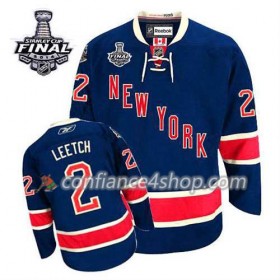 Maillot de Hockey New York Rangers Brian Leetch #2 Third Bleu marin 2014 Stanley Cup - Homme