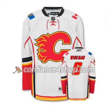 Reebok Maillot de Hockey Calgary Flames Dennis Wideman #6 Extérieur blanc - Homme