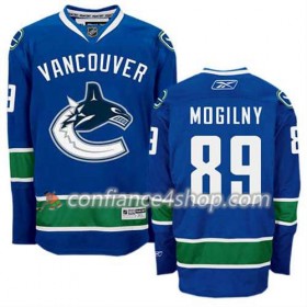 Reebok Maillot de Hockey Vancouver Canucks Alexander Mogilny #89 Domicile Bleu marin - Homme