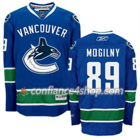 Reebok Maillot de Hockey Vancouver Canucks Alexander Mogilny #89 Domicile Bleu marin - Homme