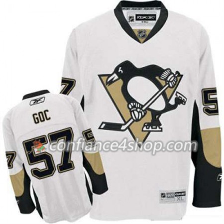 Reebok Maillot de Hockey Pittsburgh Penguins Marcel Goc 57 Blanc Extérieur - Homme