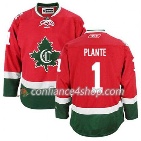 Reebok Maillot de Hockey Montreal Canadiens Jacques Plante #1 Third rouge - Homme