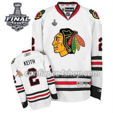 Maillot de Hockey Chicago Blackhawks Duncan Keith #2 Extérieur blanc 2015 Stanley Cup - Enfant