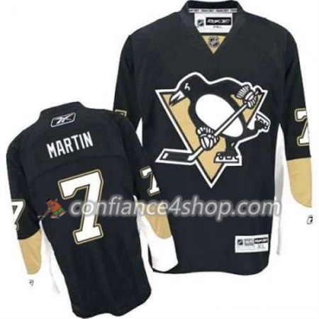 Reebok Maillot de Hockey Pittsburgh Penguins Paul Martin 7 Noir Domicile - Homme