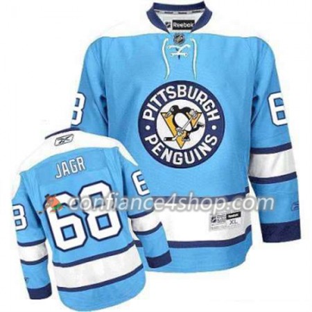Reebok Maillot de Hockey Pittsburgh Penguins Jaromir Jagr 68 Bleu clair Third - Homme
