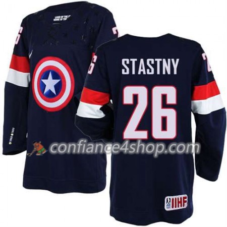 Maillot de Hockey Premier Olympic-USA Team Paul Stastny #26 Navy - Homme