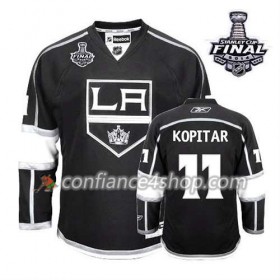 Maillot de Hockey Los Angeles Kings Anze Kopitar #11 Domicile Noir 2014 Stanley Cup - Homme