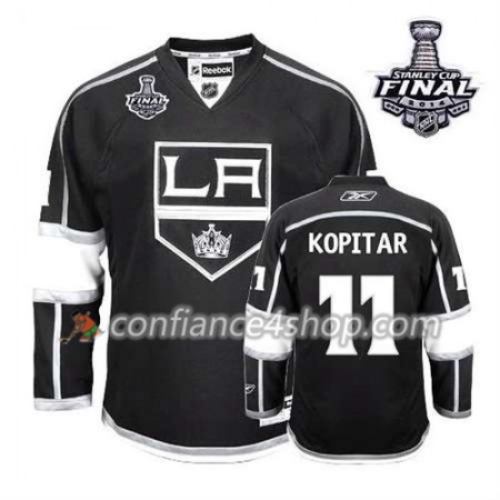 Maillot de Hockey Los Angeles Kings Anze Kopitar #11 Domicile Noir 2014 Stanley Cup - Homme