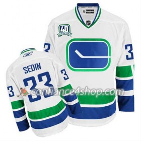 Reebok Maillot de Hockey Vancouver Canucks Henrik Sedin #33 Third 40TH blanc - Homme