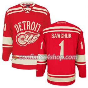 Reebok Maillot de Hockey Detroit Red Wings Terry Sawchuk #1 2014 Winter Classic rouge - Homme