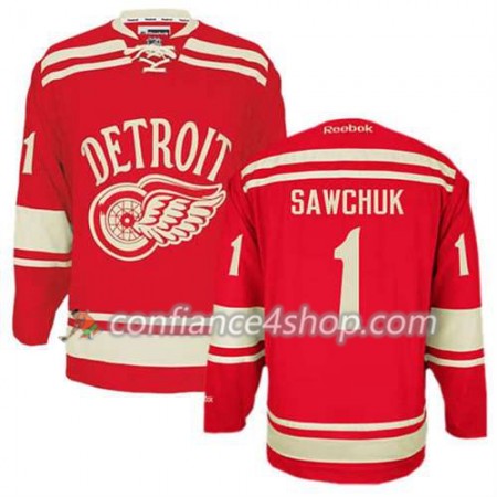 Reebok Maillot de Hockey Detroit Red Wings Terry Sawchuk #1 2014 Winter Classic rouge - Homme