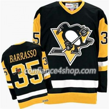 Reebok Maillot de Hockey Pittsburgh Penguins Tom Barrasso CCM 35 Noir Throwback - Homme