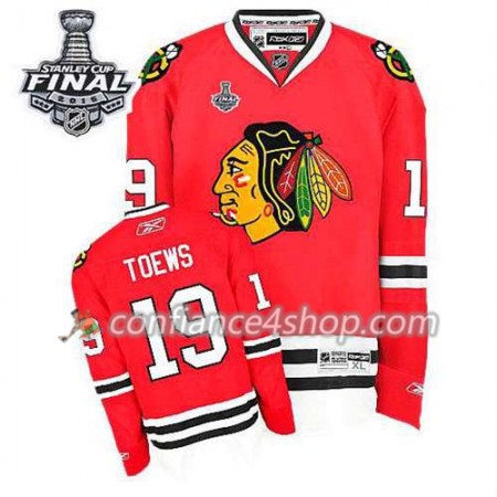Maillot de Hockey Chicago Blackhawks Jonathan Toews #19 Domicile rouge 2015 Stanley Cup - Homme