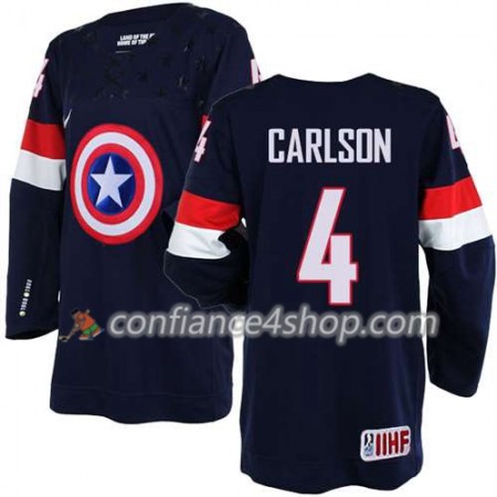 Maillot de Hockey Premier Olympic-USA Team John Carlson #4 Navy - Homme