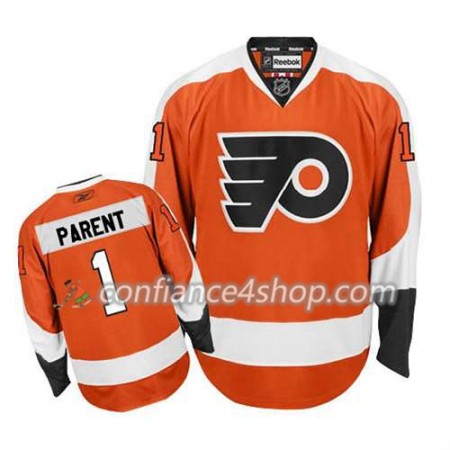 Reebok Maillot de Hockey Philadelphia Flyers Bernie Parent #1 Domicile Orange - Homme