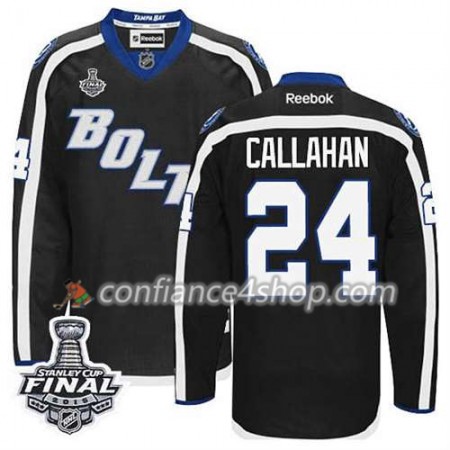 Maillot de Hockey Tampa Bay Lightning Ryan Callahan #24 Third Noir 2015 Stanley Cup - Homme