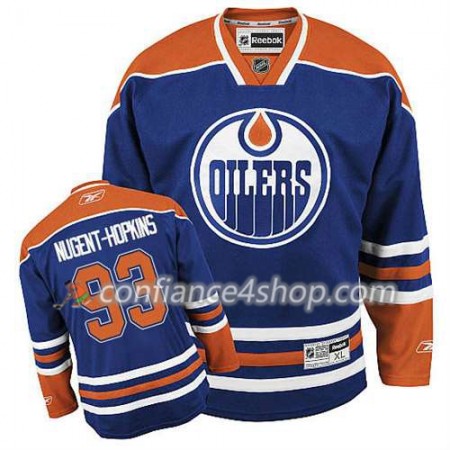 Reebok Maillot de Hockey Edmonton Oilers Ryan Nugent-Hopkins #93 Domicile Bleu royal - Homme