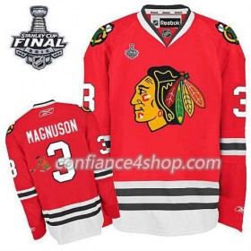 Maillot de Hockey Chicago Blackhawks Keith Magnuson #3 Domicile rouge 2015 Stanley Cup - Homme