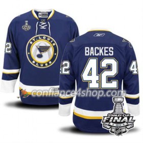 Reebok Maillot de Hockey St. Louis Blues David Backes #42 Bleu marin Third 2016 Stanley Cup - Homme