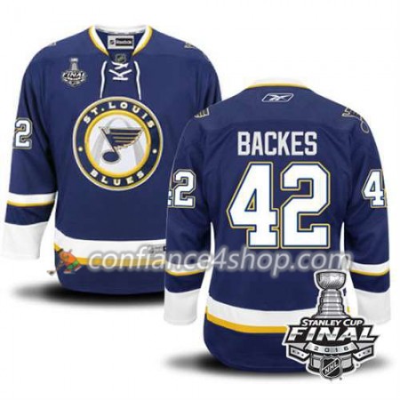 Reebok Maillot de Hockey St. Louis Blues David Backes #42 Bleu marin Third 2016 Stanley Cup - Homme