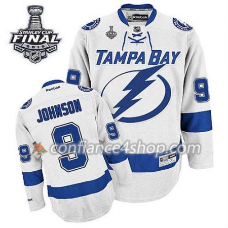 Maillot de Hockey Tampa Bay Lightning Tyler Johnson #9 Extérieur blanc 2015 Stanley Cup - Homme