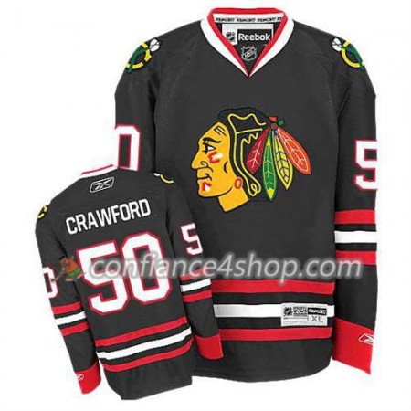 Reebok Maillot de Hockey Chicago Blackhawks Corey Crawford #50 Third Noir - Homme