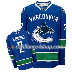 Reebok Maillot de Hockey Vancouver Canucks Dan Hamhuis #2 Domicile Bleu marin - Homme